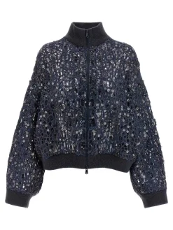 Abbagliante cardigan da ricamo coccodrillo