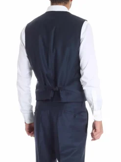 Abito due bottoni in lana blu
