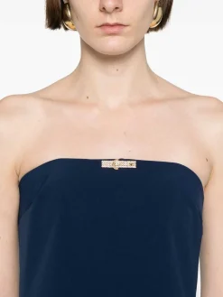 Abito lungo guaina in blu navy