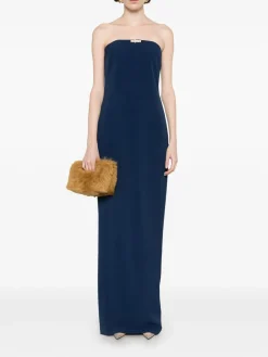 Abito lungo guaina in blu navy