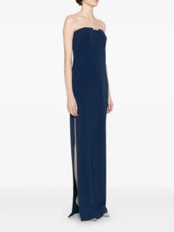 Abito lungo guaina in blu navy