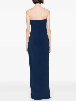 Abito lungo guaina in blu navy