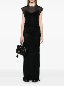 Abito lungo in tulle nero
