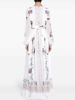 Abito maxi in seta avorio