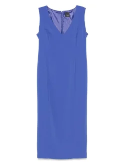 Abito midi blu con fessura