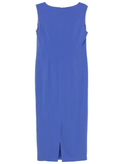 Abito midi blu con fessura