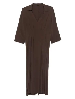 Abito midi in marrone cioccolato
