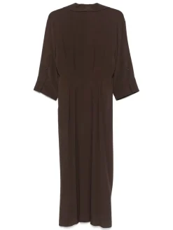 Abito midi in marrone cioccolato