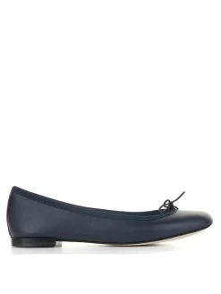 Ballerina Blu Navy In Pelle