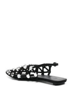 Ballerina con griglia in pelle scamosciata W