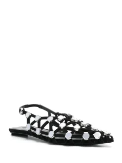 Ballerina con griglia in pelle scamosciata W