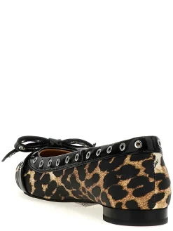 Ballerine con fiocco e occhielli leopardati