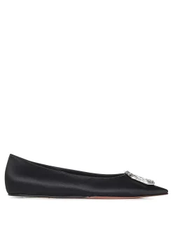 Ballerine piatte Camelia in raso di seta nero
