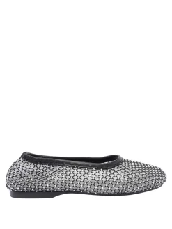 Ballerinedi bagliore in maglia lorain argento