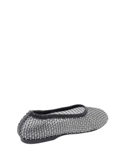 Ballerinedi bagliore in maglia lorain argento