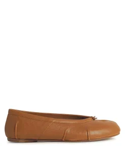 Balletto in pelle marrone tabi