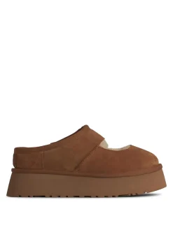 Bea Mary Beige Suede Slippers