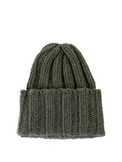 Berretto In Cashmere Verde Militare
