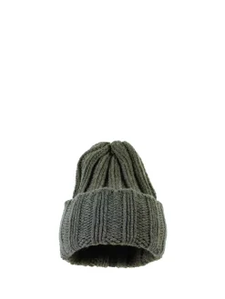 Berretto In Cashmere Verde Militare