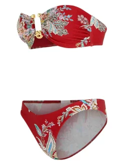 Bikini di miscela di poliammide rossa
