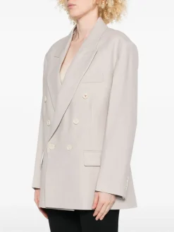 Blazer a doppio petto beige