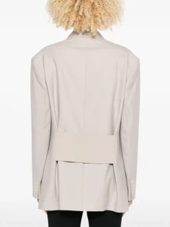 Blazer a doppio petto beige
