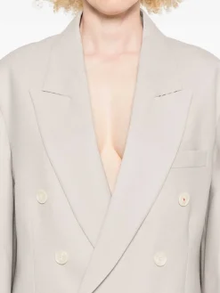 Blazer a doppio petto beige