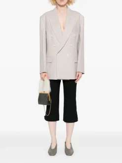 Blazer a doppio petto beige