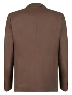 Blazer a doppio petto di lino marrone
