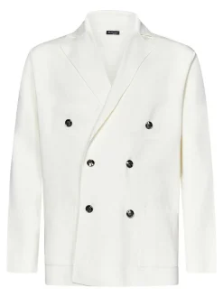 Blazer a doppio petto in filo bianco