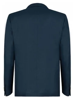 Blazer a doppio petto in biancheria blu scuro