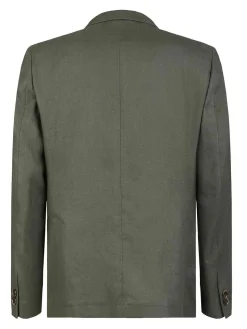 Blazer a doppio petto in lino verde foresta