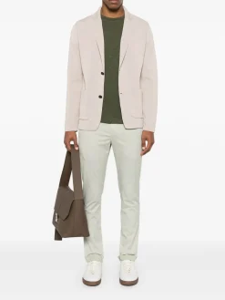 Blazer a petto singolo beige leggero a maglia