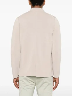 Blazer a petto singolo beige leggero a maglia