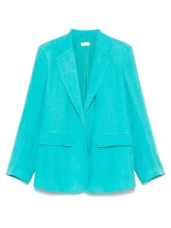 Blazer a petto singolo in turchese