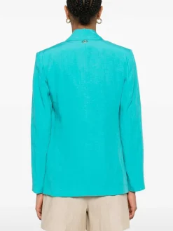 Blazer a petto singolo in turchese