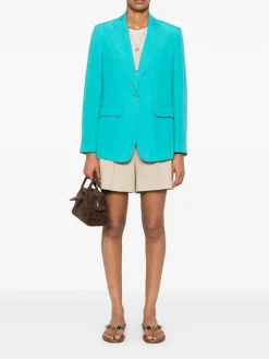 Blazer a petto singolo in turchese