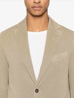 Blazer beige a petto singolo