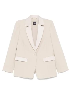 Blazer beige a petto singolo