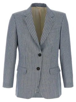 Blazer in twill gessata