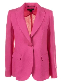 Blazer Monopetto Fuxia In Lino