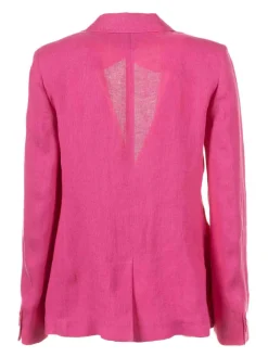 Blazer Monopetto Fuxia In Lino