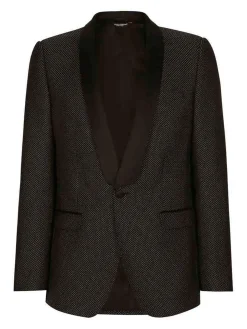 Blazer nero a micro pois