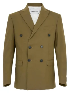 Blazer verde militare a doppio petto