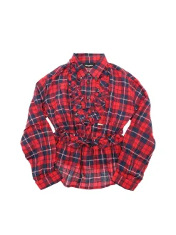 Blusa rossa e blu check