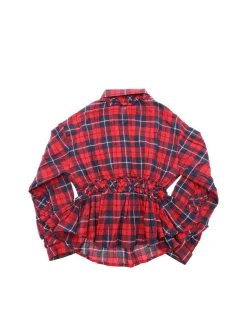 Blusa rossa e blu check