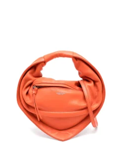Borsa a mano in pelle in arancione
