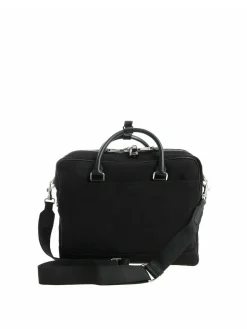 Borsa a mano in tessuto nero con lucchetto