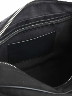 Borsa a mano in tessuto nero con lucchetto
