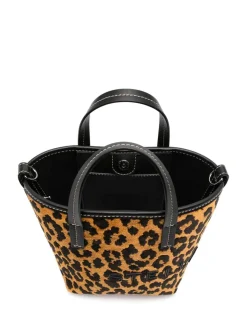 Borsa a secchio leopardo-jacquard